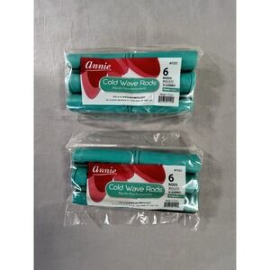 Annie Cold Wave Rods #1120 2 Packs Of 6 Teal Hair Rollers Curlers